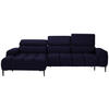 ECKSOFA in Samt, Webstoff Schwarz  - Schwarz, Design, Textil/Metall (177/270cm) - Welnova