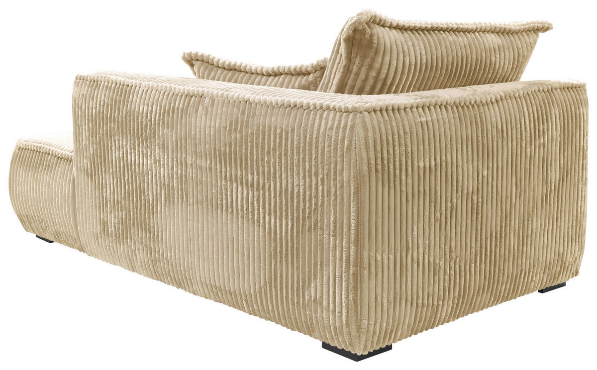 RÉCAMIERE Cord Beige  - Beige/Schwarz, Design, Holz/Textil (207/75/121cm) - MID.YOU