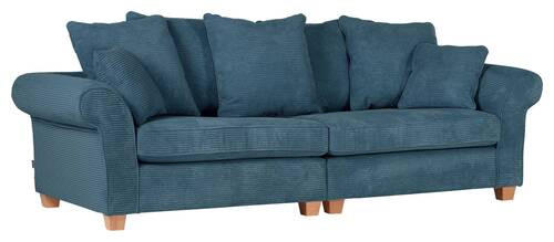 BIG SOFFA i manchester petrol  - petrol/ekfärgad, Lifestyle, trä/textil (264/70/111cm) - Livetastic