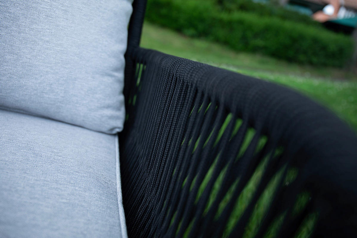LOUNGEGARNITUR   135/90/73 cm  - Anthrazit/Hellgrau, Basics, Holz/Textil (135/90/73cm) - Acamp