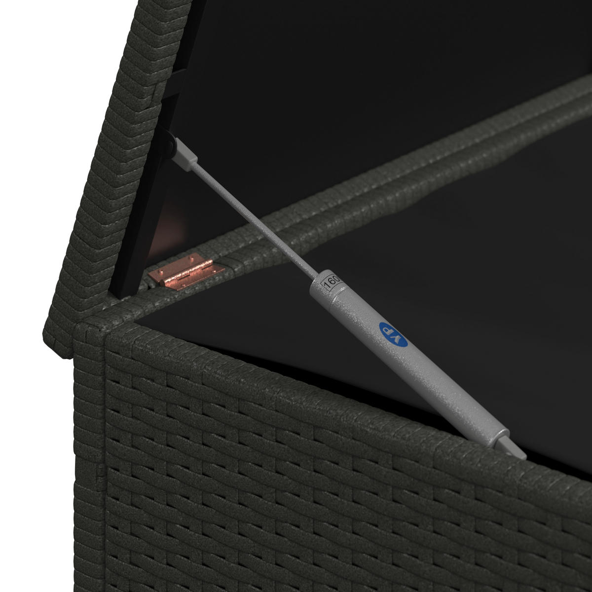 KISSENBOX 155/95/81 cm  - Schwarz, MODERN, Kunststoff/Textil (155/95/81cm) - Ambia Garden