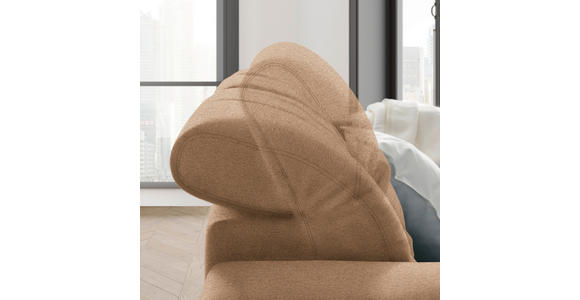 ECKSOFA  in Webstoff Braun  187/260 cm  - Chromfarben/Braun, Design, Textil/Metall (187/260cm) - Xora