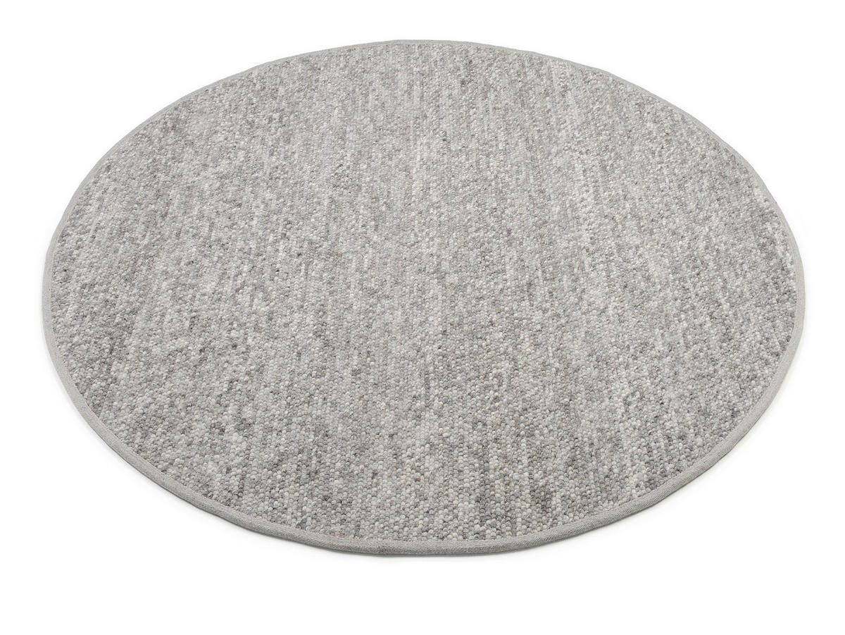 HANDWEBTEPPICH 150/150 cm Helsinki Graubraun  - Graubraun, Basics, Textil (150/150cm) - Linea Natura