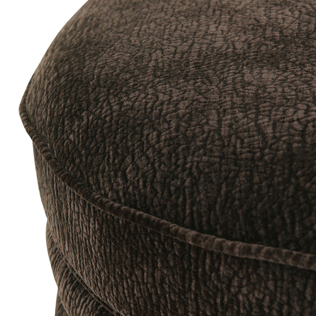 HOCKER Chenille Dunkelbraun  - Dunkelbraun/Schwarz, ROMANTIK / LANDHAUS, Holz/Textil (74/50/74cm) - Landscape