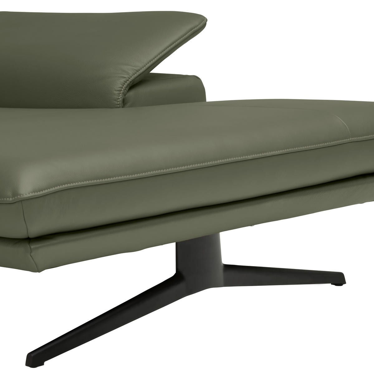 ECKSOFA in Echtleder Grün  239/150 cm  - Beige/Schwarz, Design, Leder/Metall (239/150cm) - Koinor