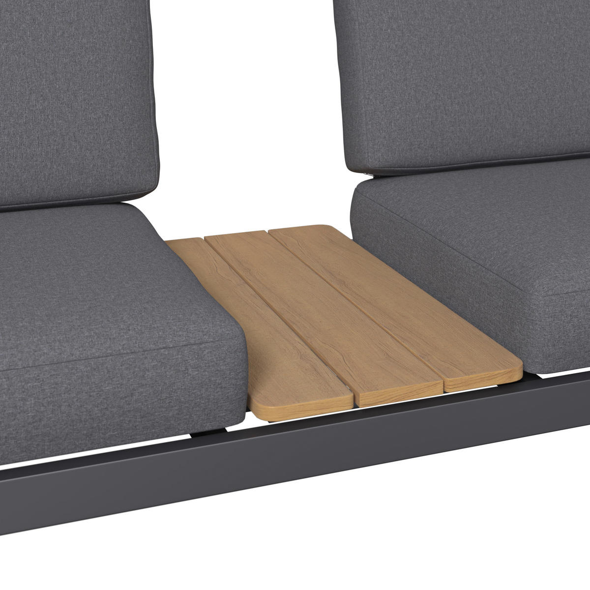 LOUNGEGARNITUR 4-teilig   Eisen  - Dunkelgrau/Naturfarben, MODERN, Kunststoff/Textil - Ambia Garden