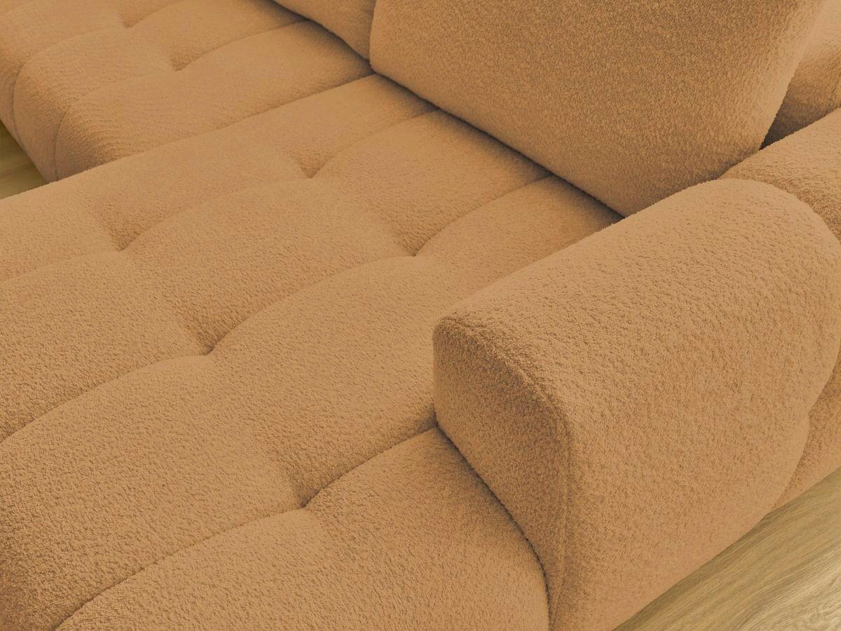 WOHNLANDSCHAFT  FUJI  Gelb Bouclé  - Gelb/Schwarz, MODERN, Kunststoff/Textil (204/377/160cm)