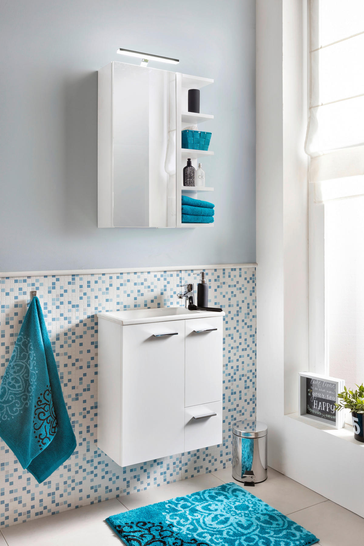 SPIEGELSCHRANK 51,3/75/16 cm  - Weiß, MODERN, Glas/Holzwerkstoff (51,3/75/16cm) - MID.YOU