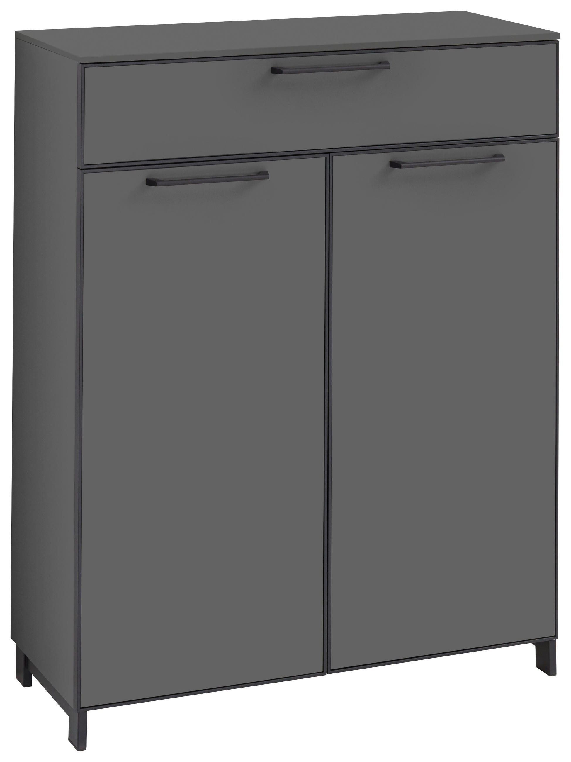 SCHUHSCHRANK Anthrazit, Grau - Anthrazit/Grau, Design, Holzwerkstoff/Metall (84/107/37cm)