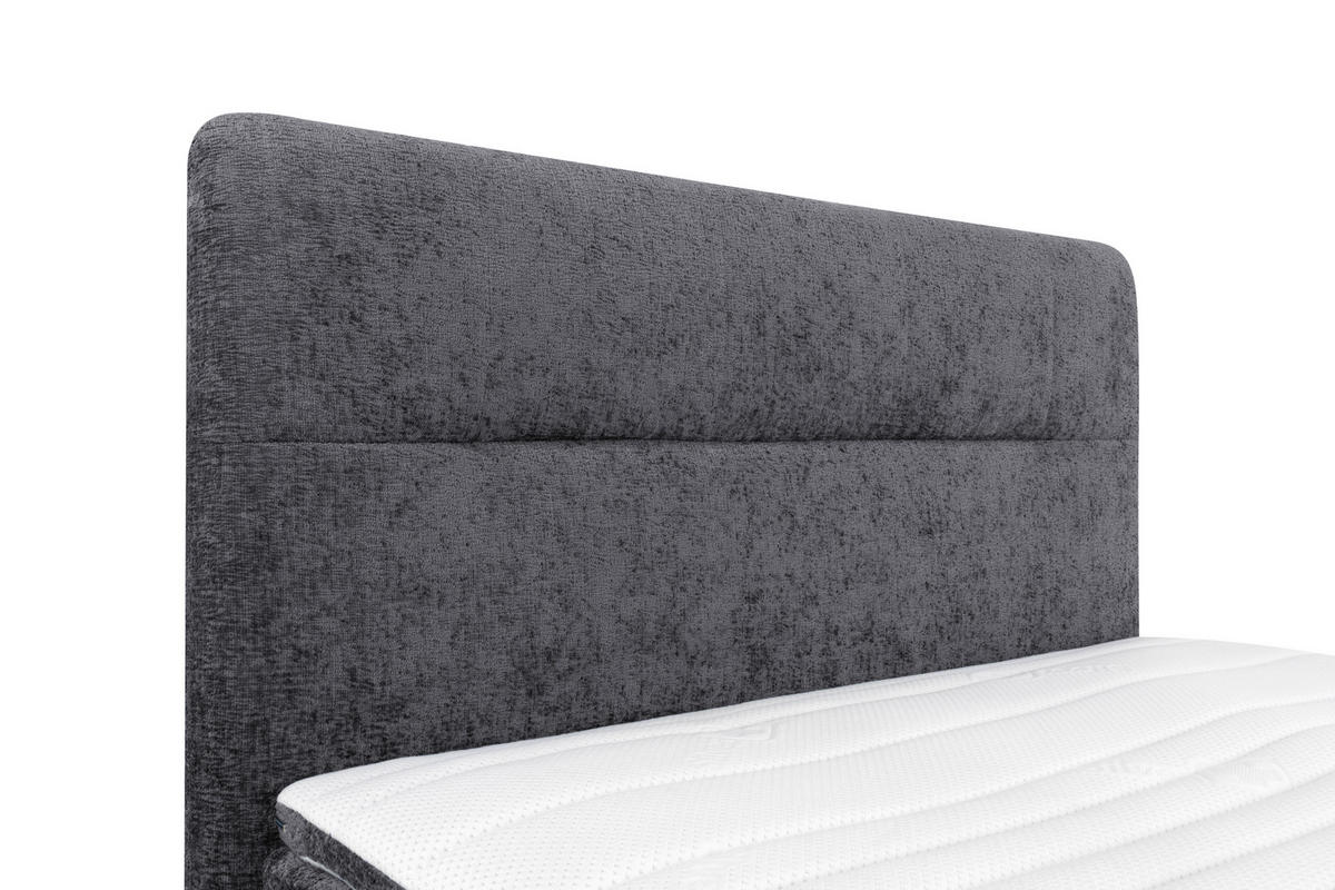 BOXSPRINGBETT 140/200 cm  in Dunkelgrau  - Dunkelgrau/Schwarz, Design, Textil/Metall (140/200cm) - Esposa