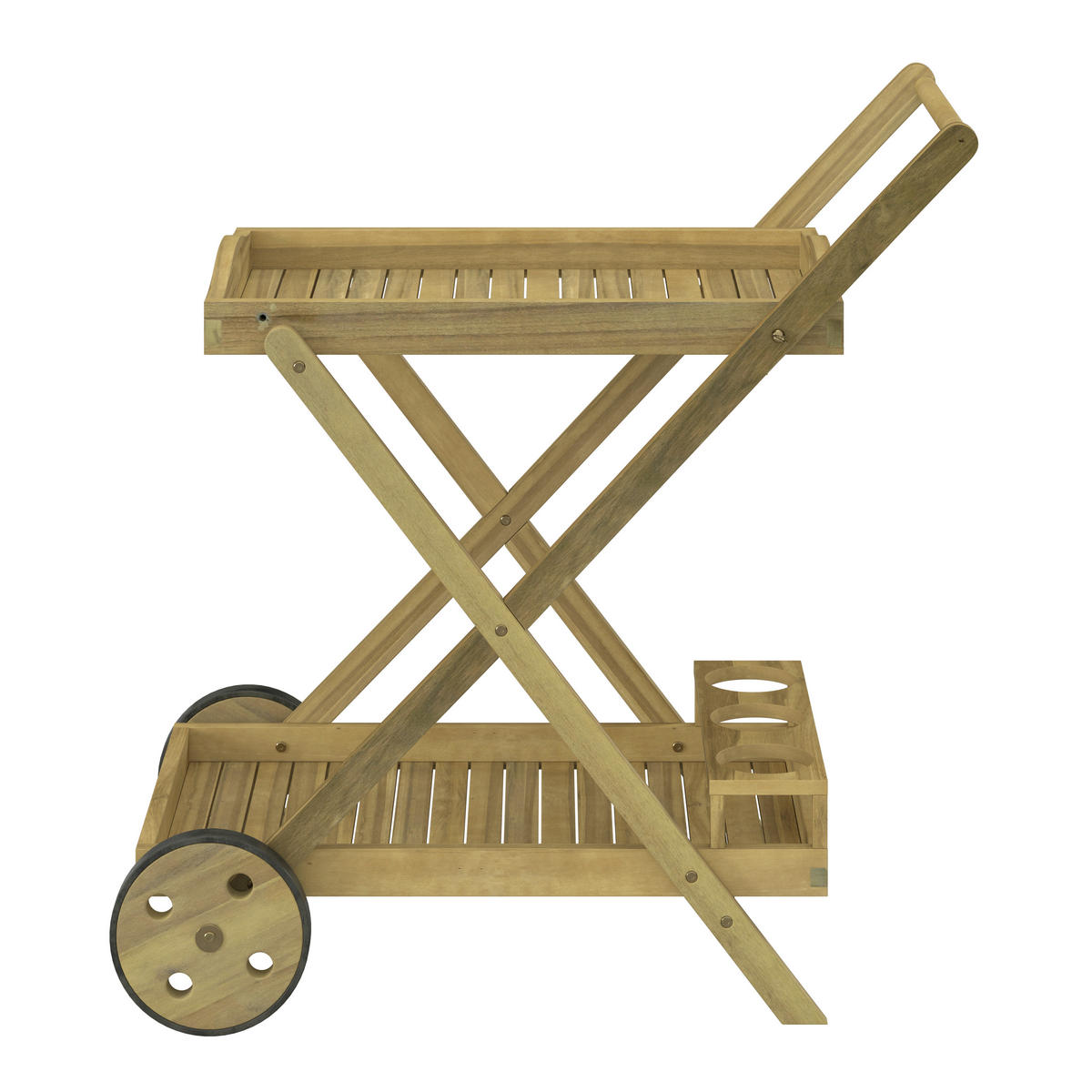 ZÁHRADNÝ SERVÍROVACÍ VOZÍK, drevo, 85/90/53 cm - farba akácie, Modern, drevo (85/90/53cm) - Ambia Garden