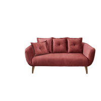 2,5-SITZER in Velours Koralle  - Koralle/Buchefarben, Modern, Holz/Textil (196/94/103cm) - Livetastic
