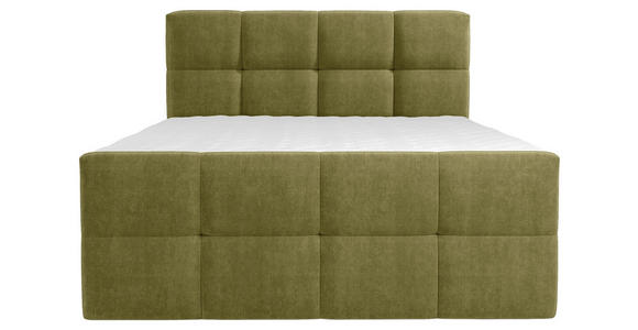 BOXBETT 180/200 cm in Olivgrün - Chromfarben/Olivgrün, MODERN, Holz/Holzwerkstoff (180/200cm) - Esposa