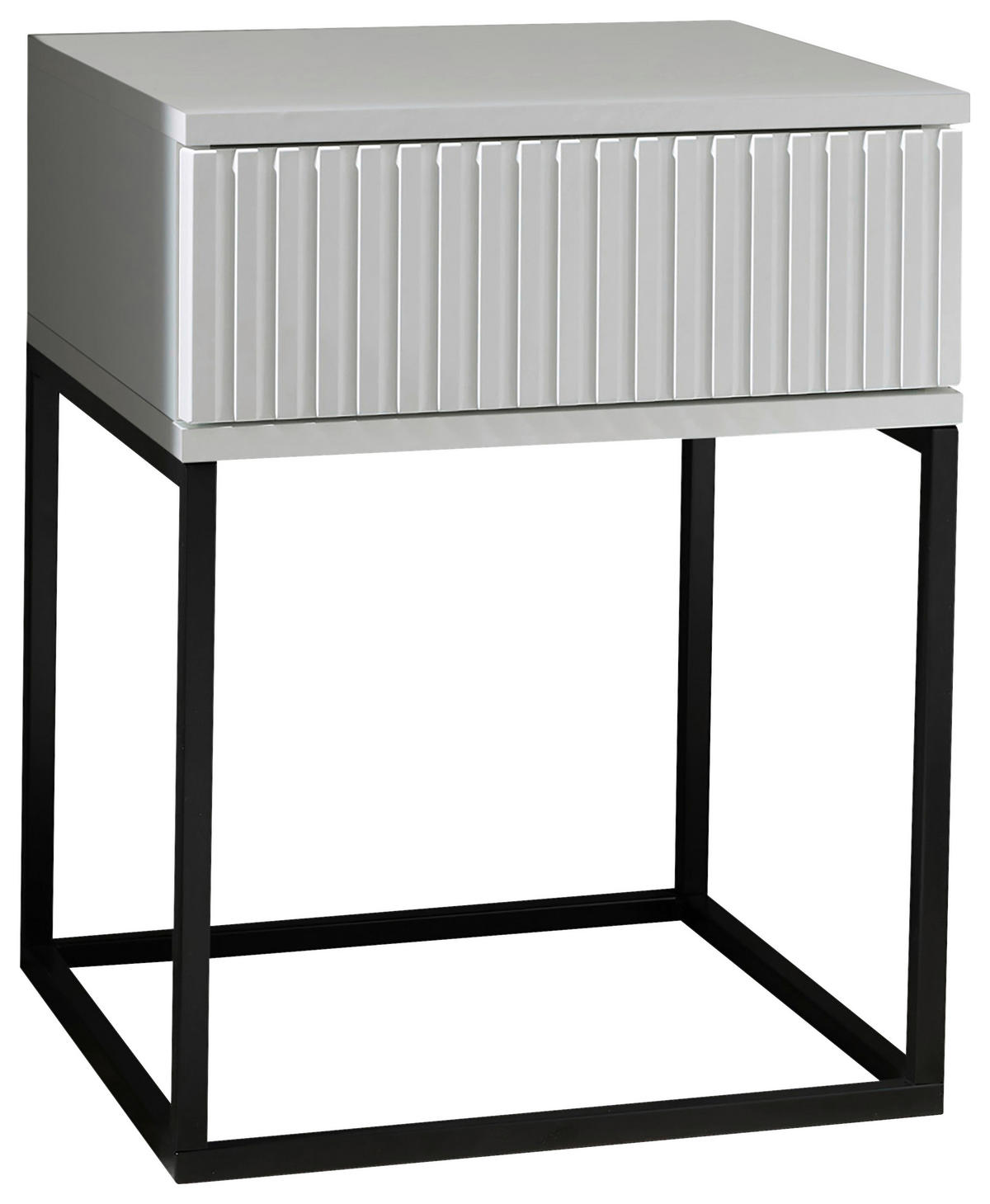 NOČNÍ STOLEK, černá, bílá, 40/52/38,5 cm - bílá/černá, Moderní, kov/kompozitní dřevo (40/52/38,5cm) - Hom`in