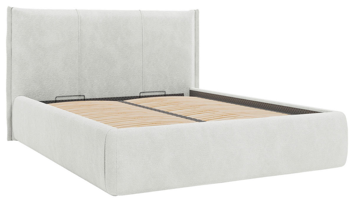 POLSTERBETT 180/200 cm  in Creme  - Creme/Schwarz, Modern, Holz/Holzwerkstoff (180/200cm) - MID.YOU