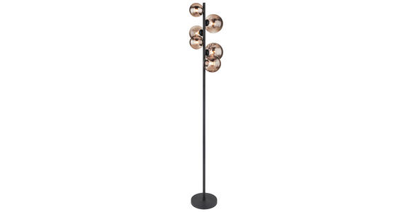 LED-STEHLEUCHTE 28,5/155 cm   - Schwarz, Design, Glas/Metall (28,5/155cm) - Dieter Knoll