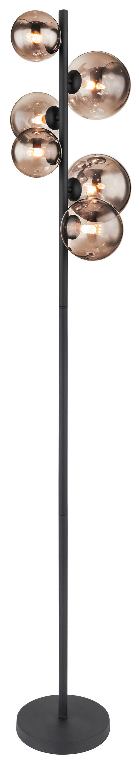 LED-STEHLEUCHTE 28,5/155 cm   - Schwarz, Design, Glas/Metall (28,5/155cm) - Dieter Knoll