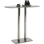 BARTISCH in Metall, Glas, Keramik 120/70/105 cm   - Edelstahlfarben/Grau, Design, Glas/Keramik (120/70/105cm) - Novel