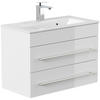 BADEZIMMER  in 70,4 cm  - Weiß Hochglanz/Silberfarben, MODERN, Keramik/Holzwerkstoff (70,4cm) - MID.YOU