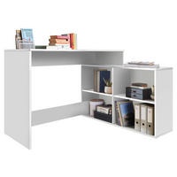 MASĂ DE BIROU PE COLț in material pe bază de lemn 120/77/50/100 cm  - alb, Modern, material pe bază de lemn (120/77/50/100cm) - Boxxx