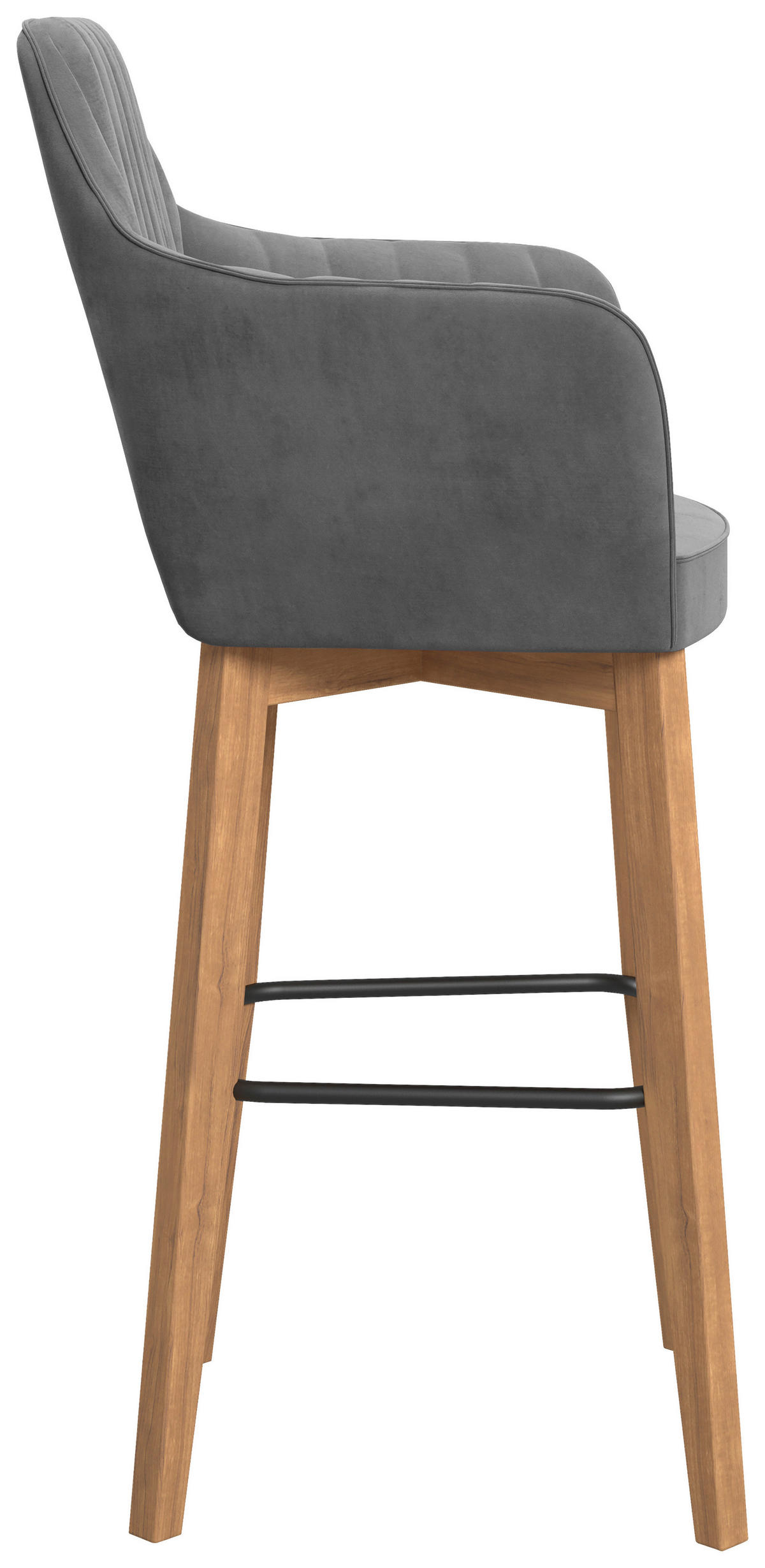 Livetastic BARHOCKER Webstoff Grau Stahl Eiche vollmassiv jetzt 