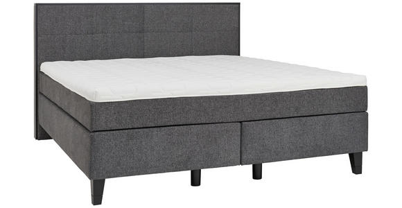 BOXSPRINGBETT 180/200 cm in Anthrazit, Schwarz - Anthrazit/Schwarz, Design, Holz/Textil (180/200cm) - Hom`in