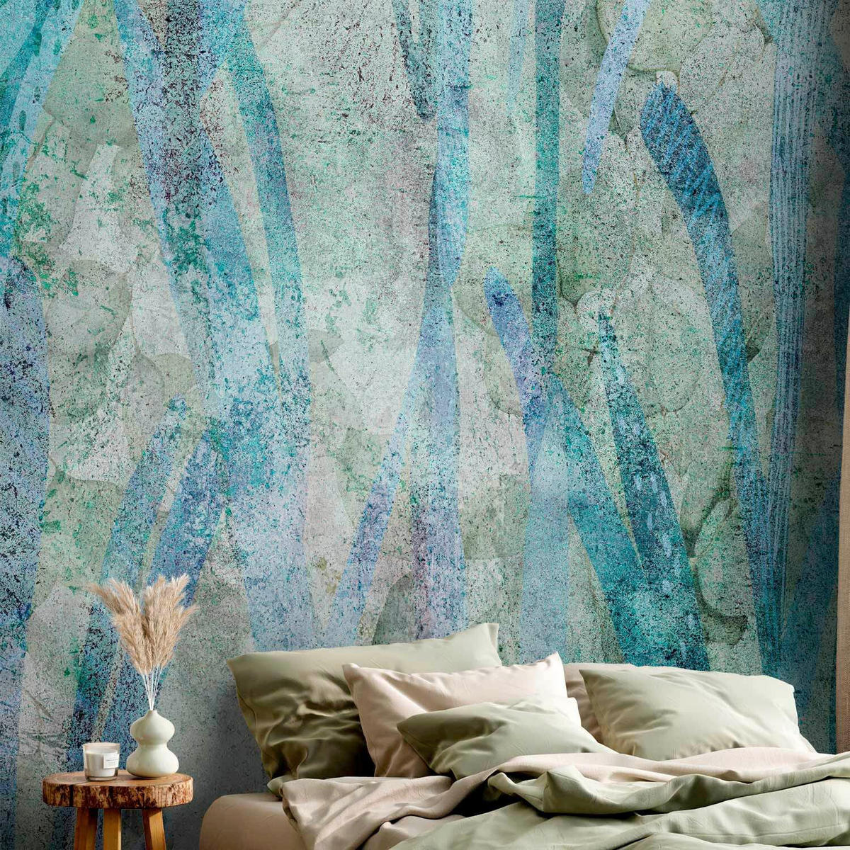 FOTOTAPETE  - Salbeigrün/Hellblau, LIFESTYLE, Textil (450/315cm) - artgeist