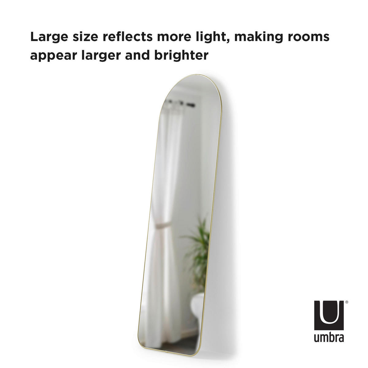 STANDSPIEGEL 51/158/4 cm  - Goldfarben, Basics, Glas/Metall (51/158/4cm) - Umbra