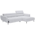 ECKSOFA  in Cord Grau  277/174 cm  - Schwarz/Grau, KONVENTIONELL, Textil/Metall (277/174cm) - Carryhome