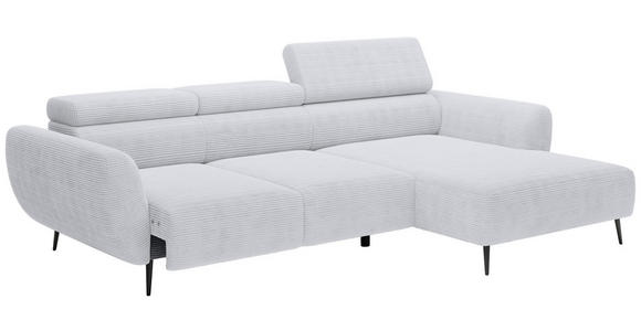 ECKSOFA  in Cord Grau  277/174 cm  - Schwarz/Grau, KONVENTIONELL, Textil/Metall (277/174cm) - Carryhome