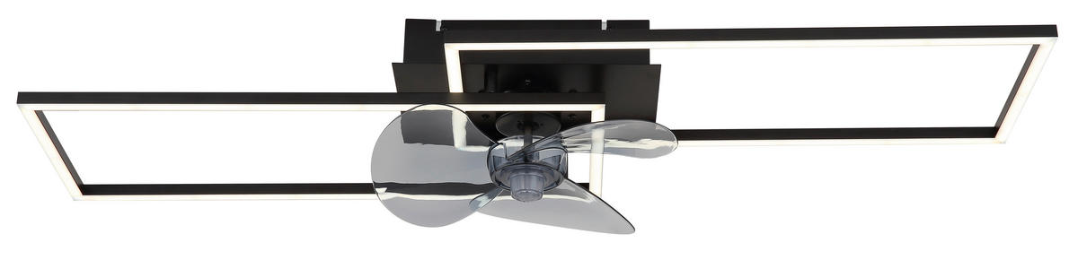 STROPNÍ VENTILÁTOR, 90/30/15 cm - šedá/černá, Design, kov/plast (90/30/15cm) - Globo