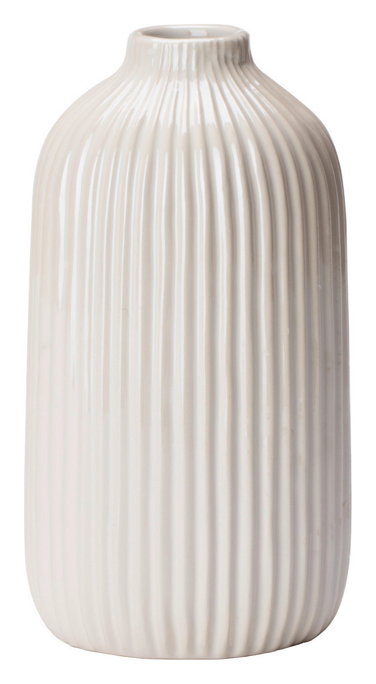 VASE 16,5 cm  - Weiss, Design, Keramik (8,6/16,5cm) - Ambia Home