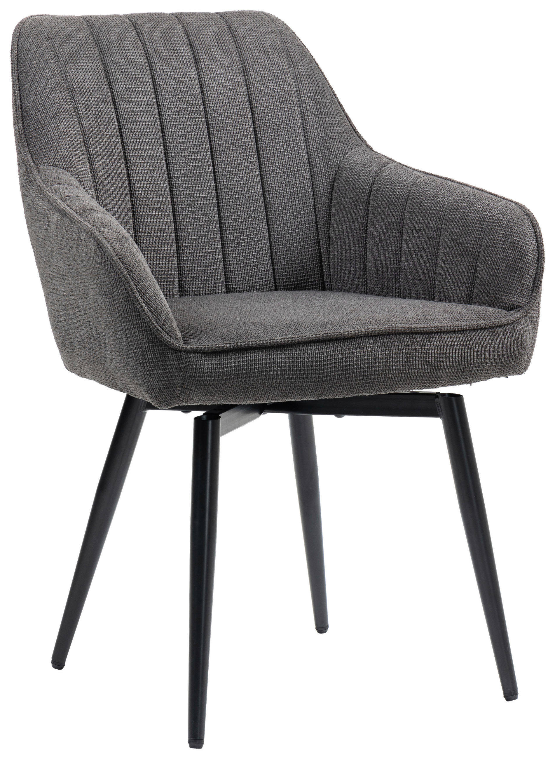 ARMLEHNSTUHL  Sitzfläche 180° drehbar   - Anthrazit/Schwarz, MODERN, Textil/Metall (63/83/63cm) - Livetastic