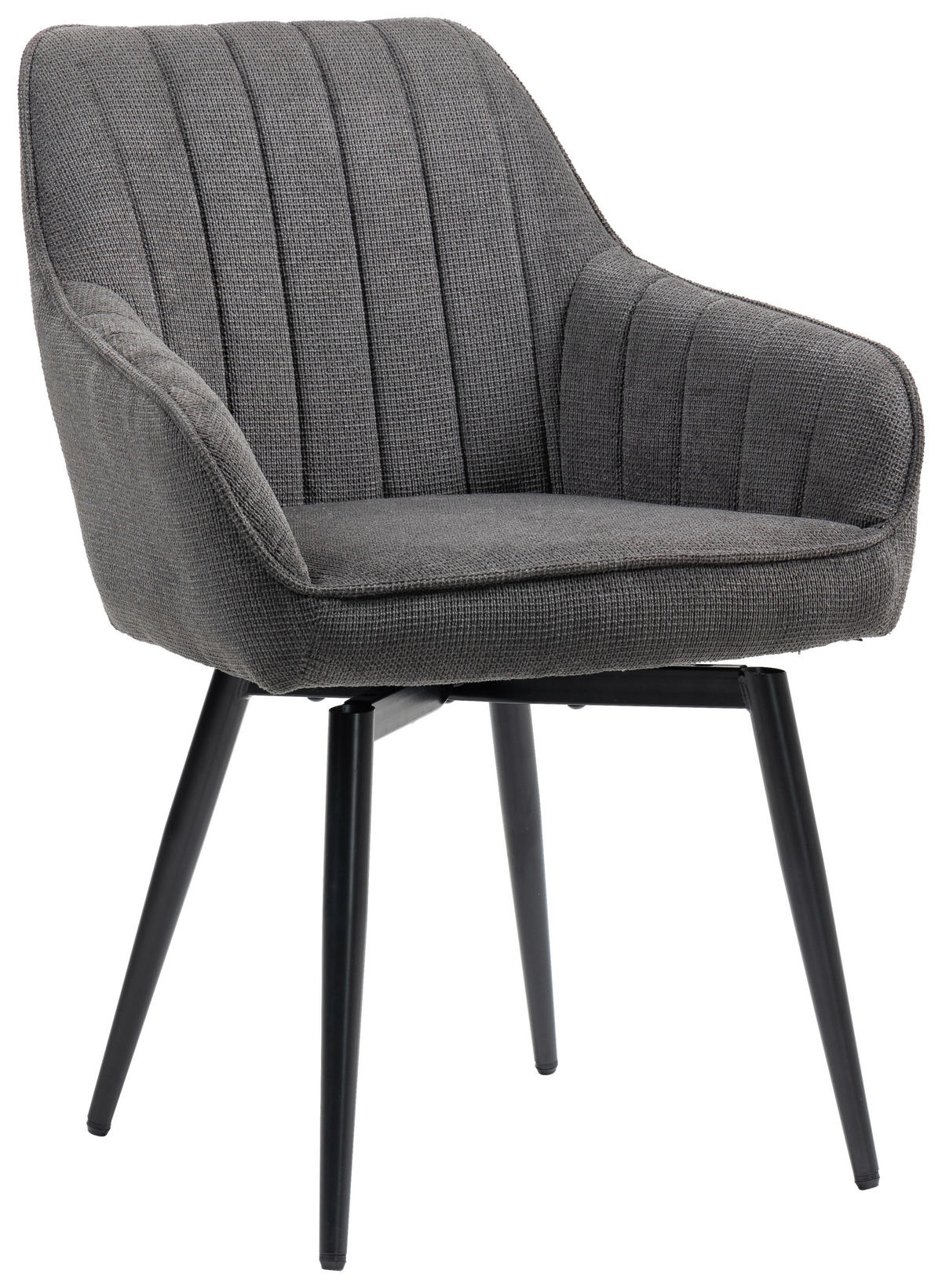 ARMLEHNSTUHL  Sitzfläche 180° drehbar   - Anthrazit/Schwarz, MODERN, Textil/Metall (63/83/63cm) - Livetastic