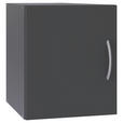 AUFSATZSCHRANK 40/40/40 cm   - Alufarben/Graphitfarben, KONVENTIONELL, Holzwerkstoff/Kunststoff (40/40/40cm) - Xora
