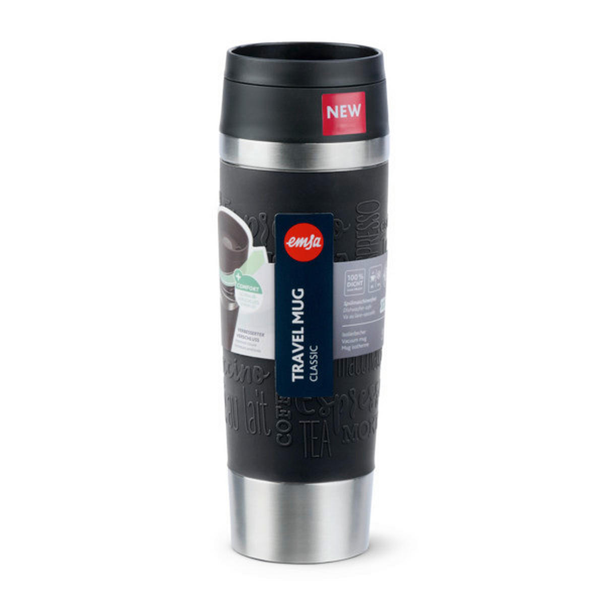 THERMOBECHER TRAVEL MUG 0,5 L  - Basics, Kunststoff/Metall (0,5l) - Emsa