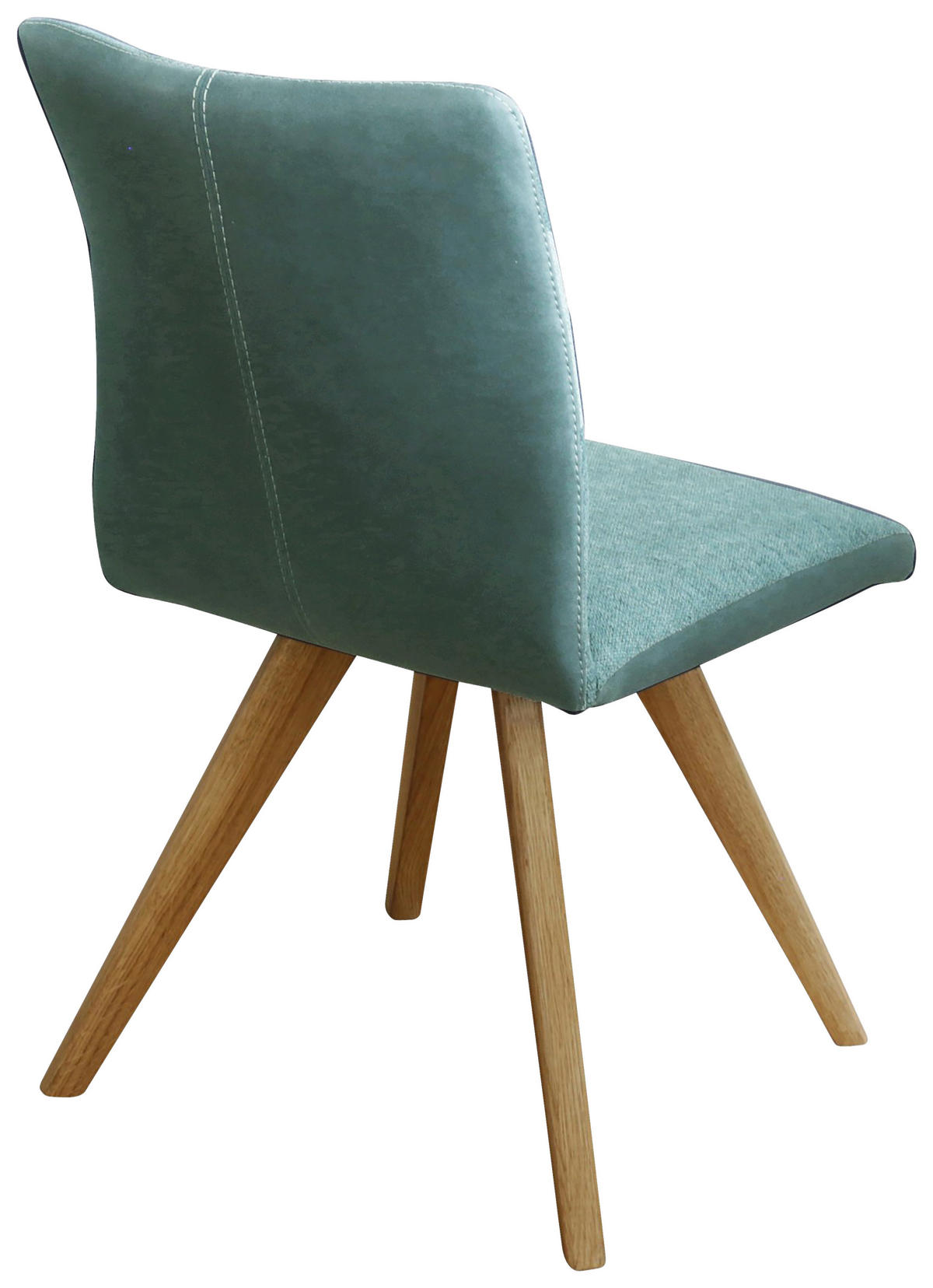 STUHL Webstoff Eichefarben, Jadegrün Wildeiche vollmassiv  - Jadegrün/Eichefarben, KONVENTIONELL, Holz/Textil (51,5/87,5/63cm) - Linea Natura