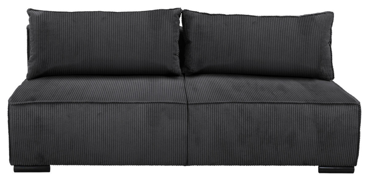 SCHLAFSOFA Struktur Dunkelgrau  - Dunkelgrau/Schwarz, Design, Kunststoff/Textil (202/90/99cm) - MID.YOU