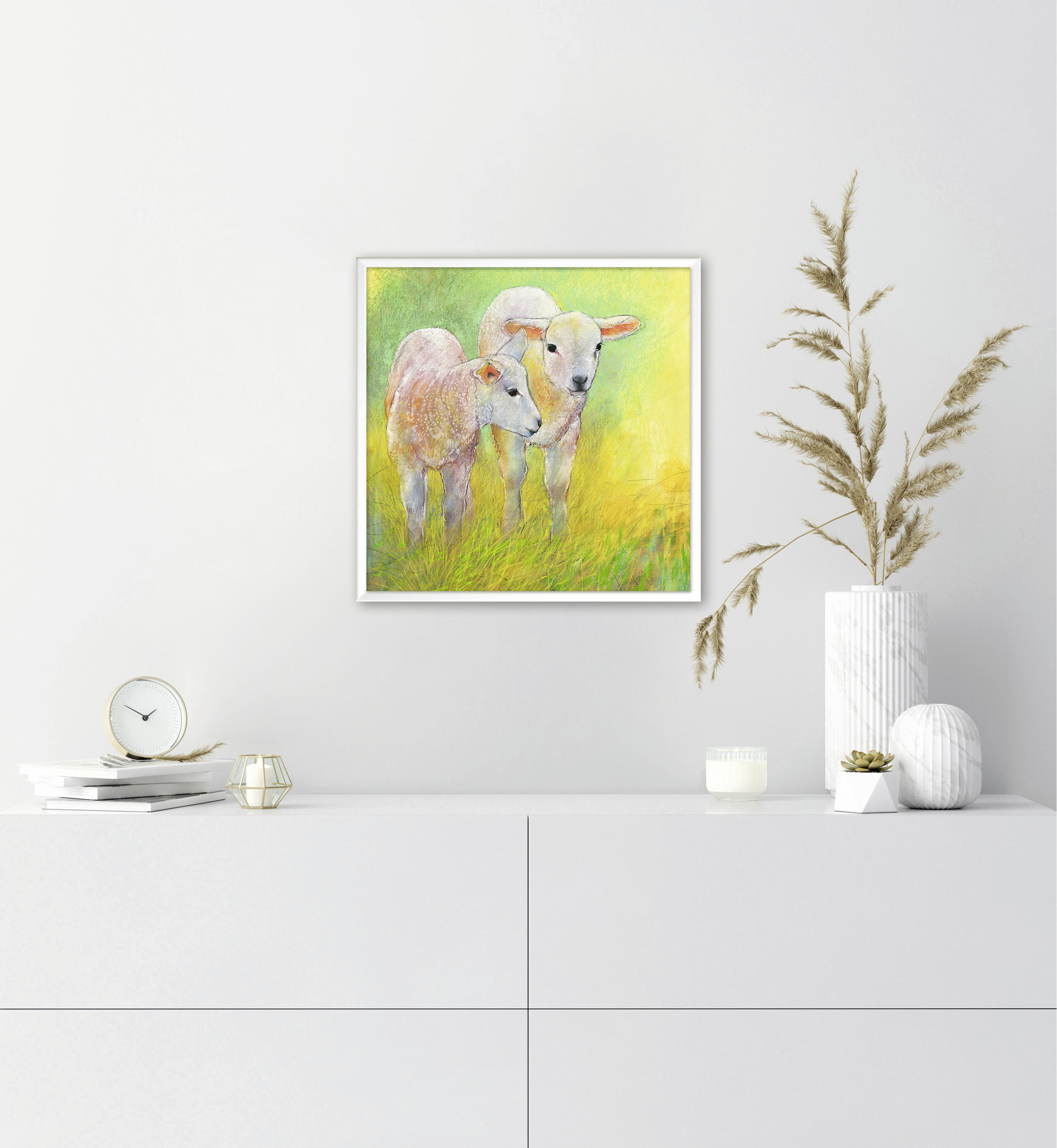 KUNSTDRUCK Tiere 30/30 cm  - Gelb/Creme, Basics, Papier (30/30cm) - Monee