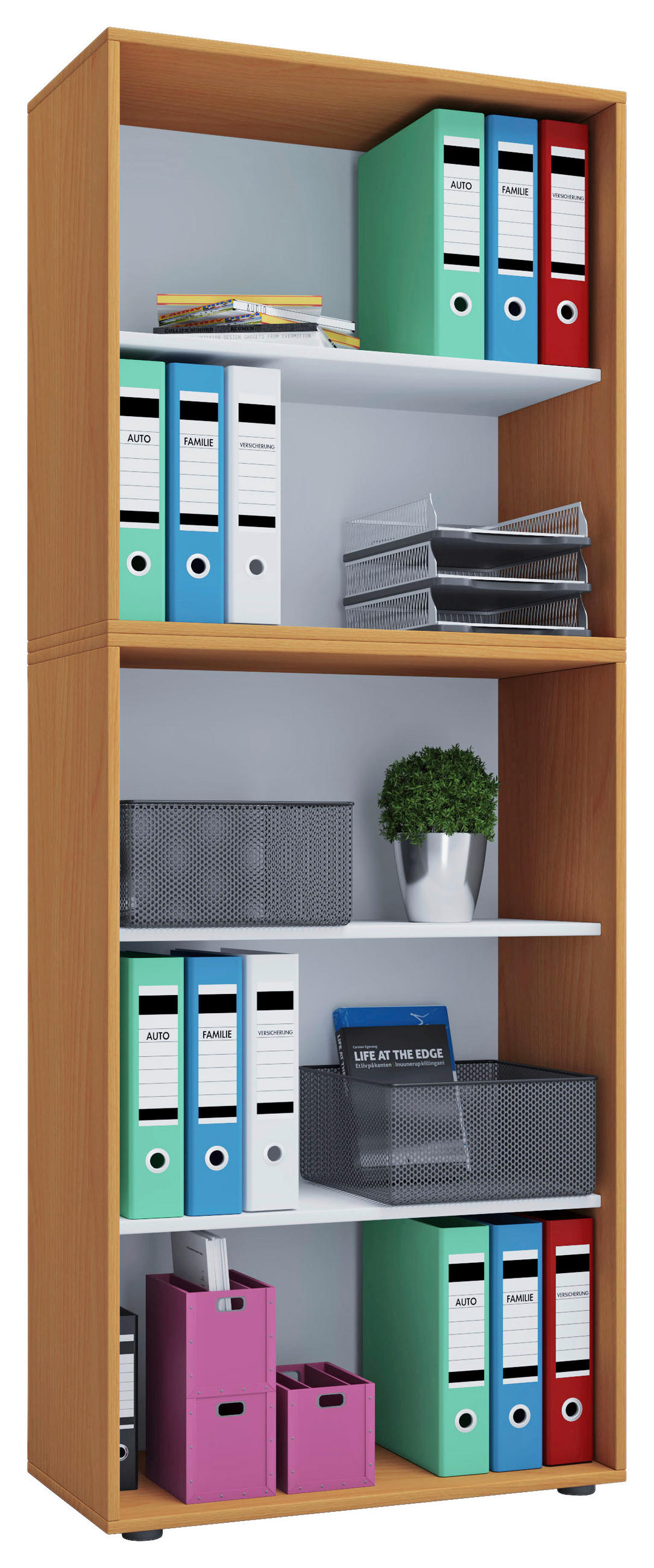 ARKIVHYLLA 70/178/37 cm  - bokfärgad/svart, Basics, trämaterial/plast (70/178/37cm) - MID.YOU