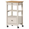 SERVIERWAGEN Pinie massiv Braun, Beige  - Beige/Zinkfarben, MODERN, Holz/Kunststoff (50/90,6/40cm) - Livetastic