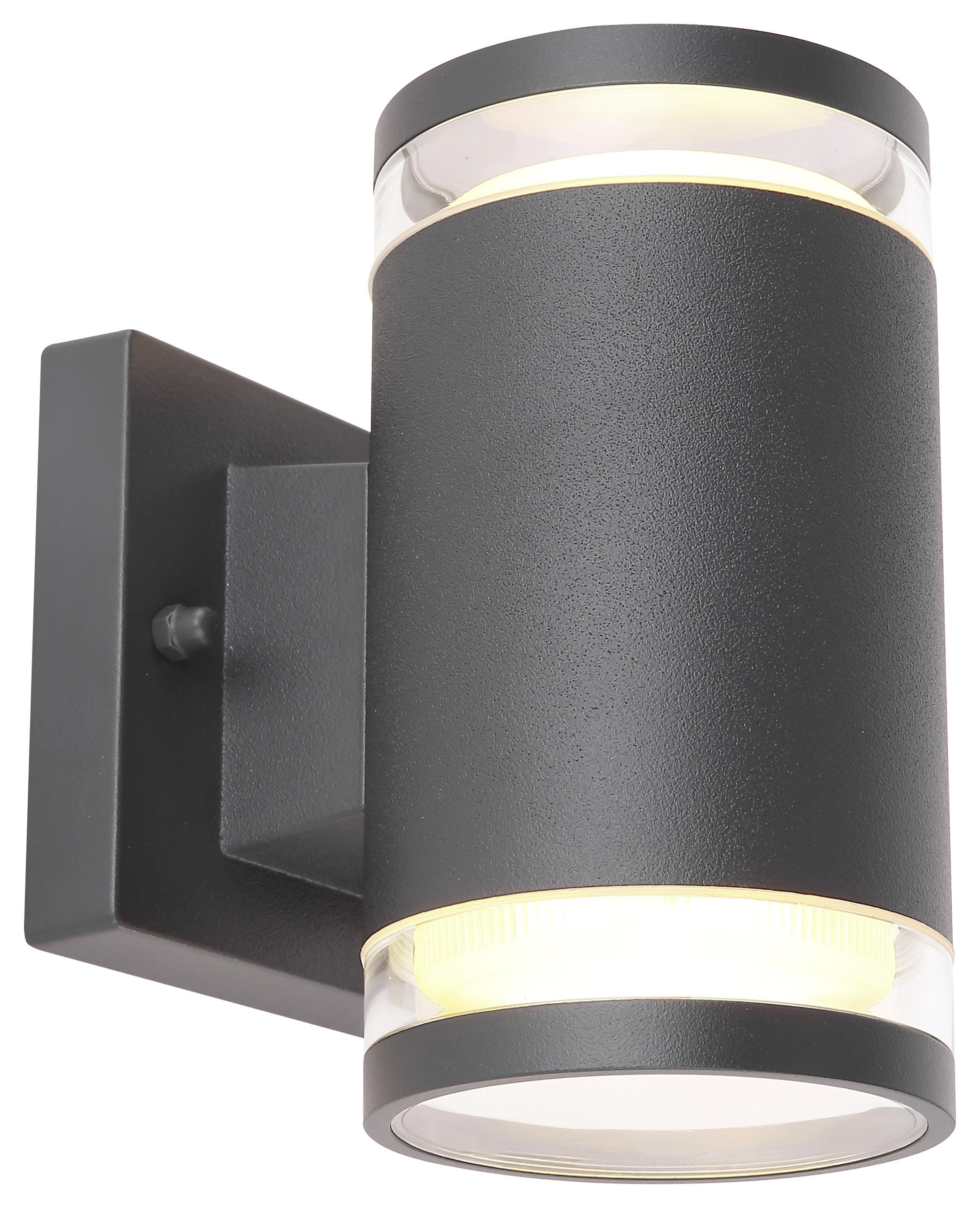 VÄGGLAMPA FÖR UTOMHUS - klar/antracit, Basics, metall/glas (10/16,5cm) - Globo
