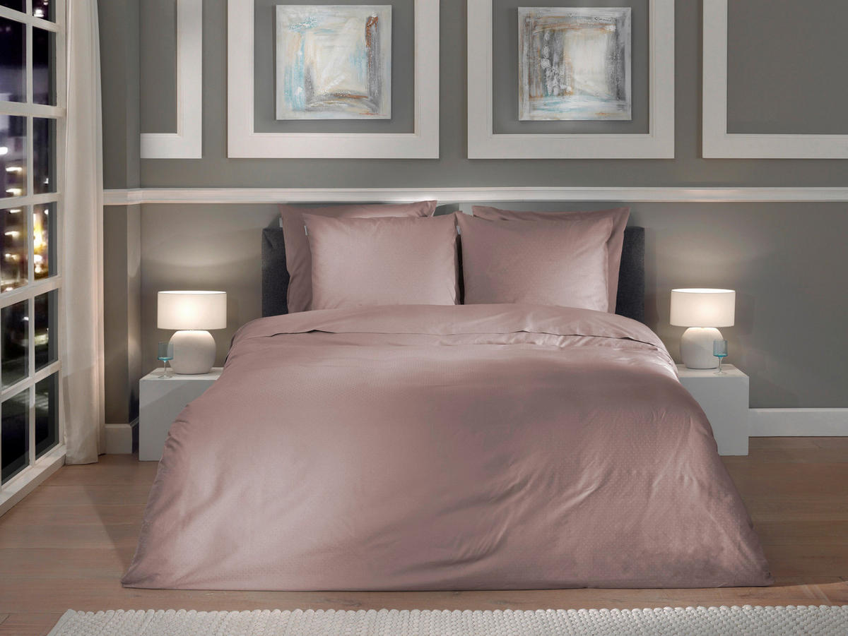BETTWÄSCHE Punto Makosatin 200/200 cm  - Dunkelrosa, Basics, Textil (200/200cm)