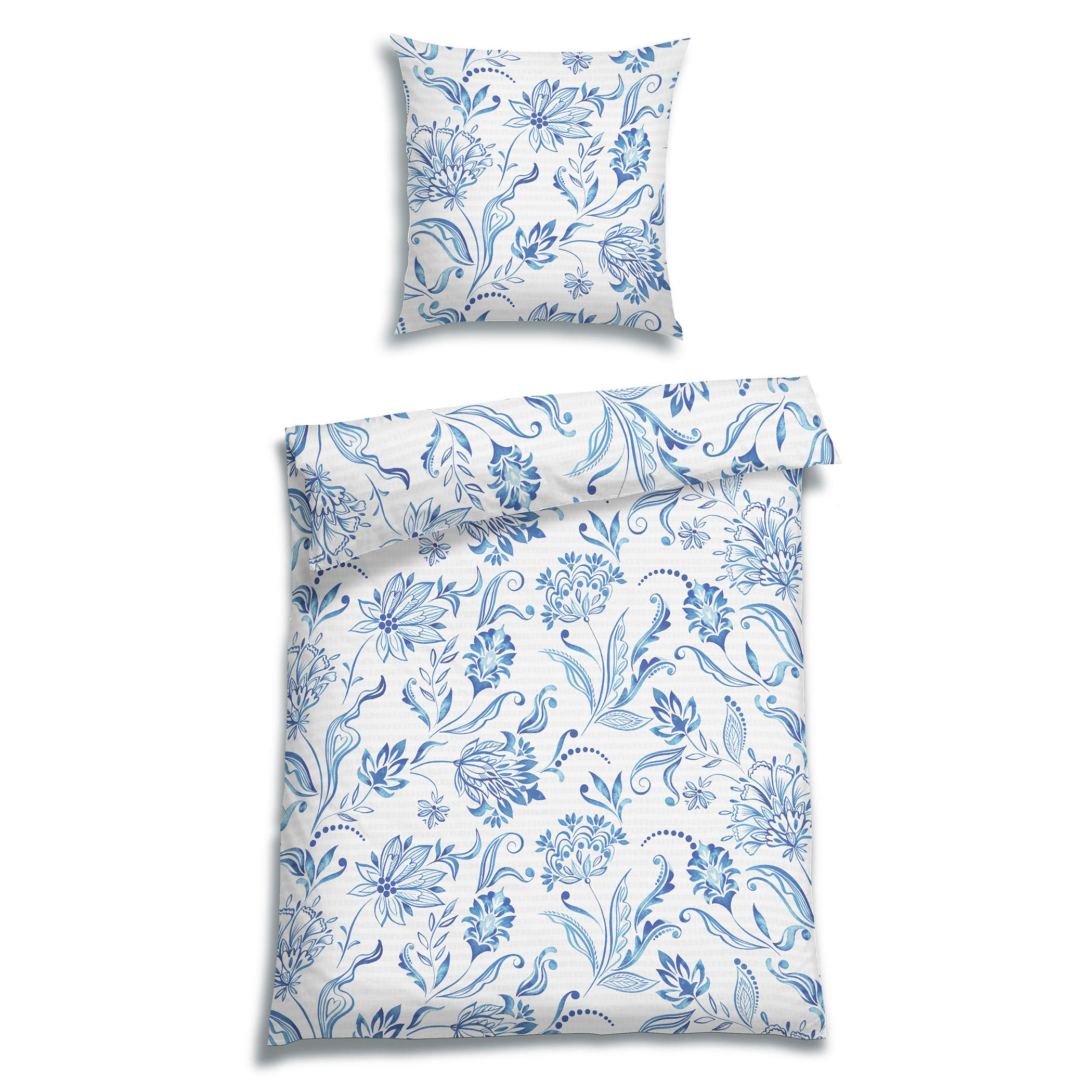 BETTWÄSCHE 2-teilig Seersucker 135/200 cm  - Blau, Basics, Textil (135/200cm) - Florella