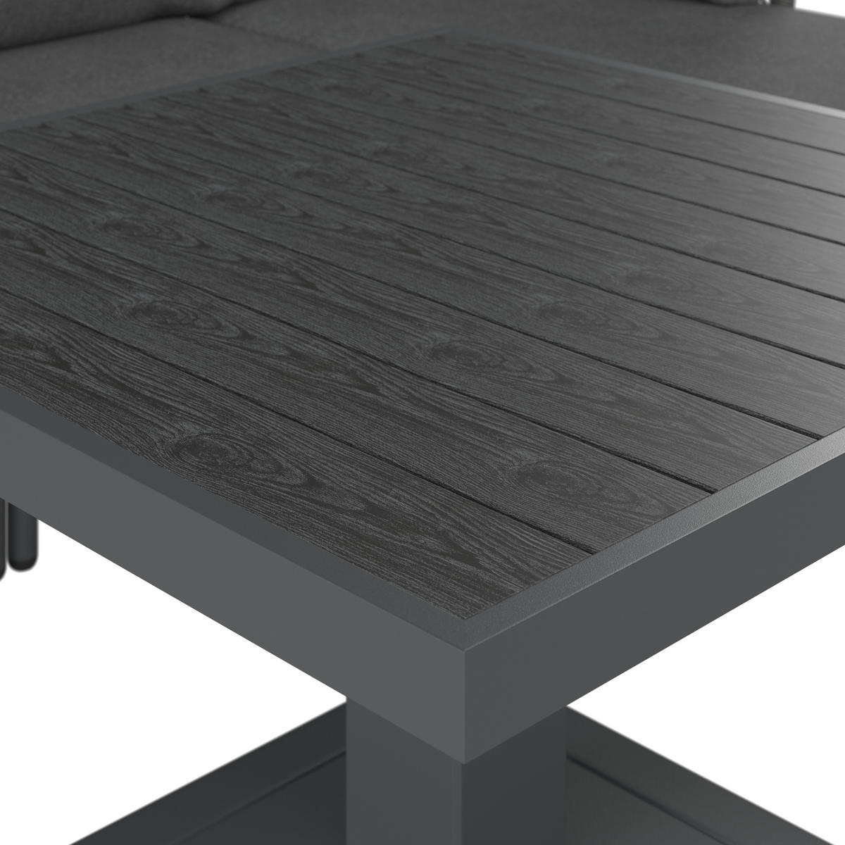 LOUNGEGARNITUR 5-teilig   Aluminium  - Dunkelgrau, Design, Kunststoff/Textil (237/194/226cm) - Ambia Garden