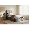 BOXBETT 70/200 cm,  in Grau, Matratze, gepolstertes Kopfteil, Bettkasten, Topper, H3 = fest  - Schwarz/Grau, Design, Holzwerkstoff/Kunststoff (70/200cm) - Esposa