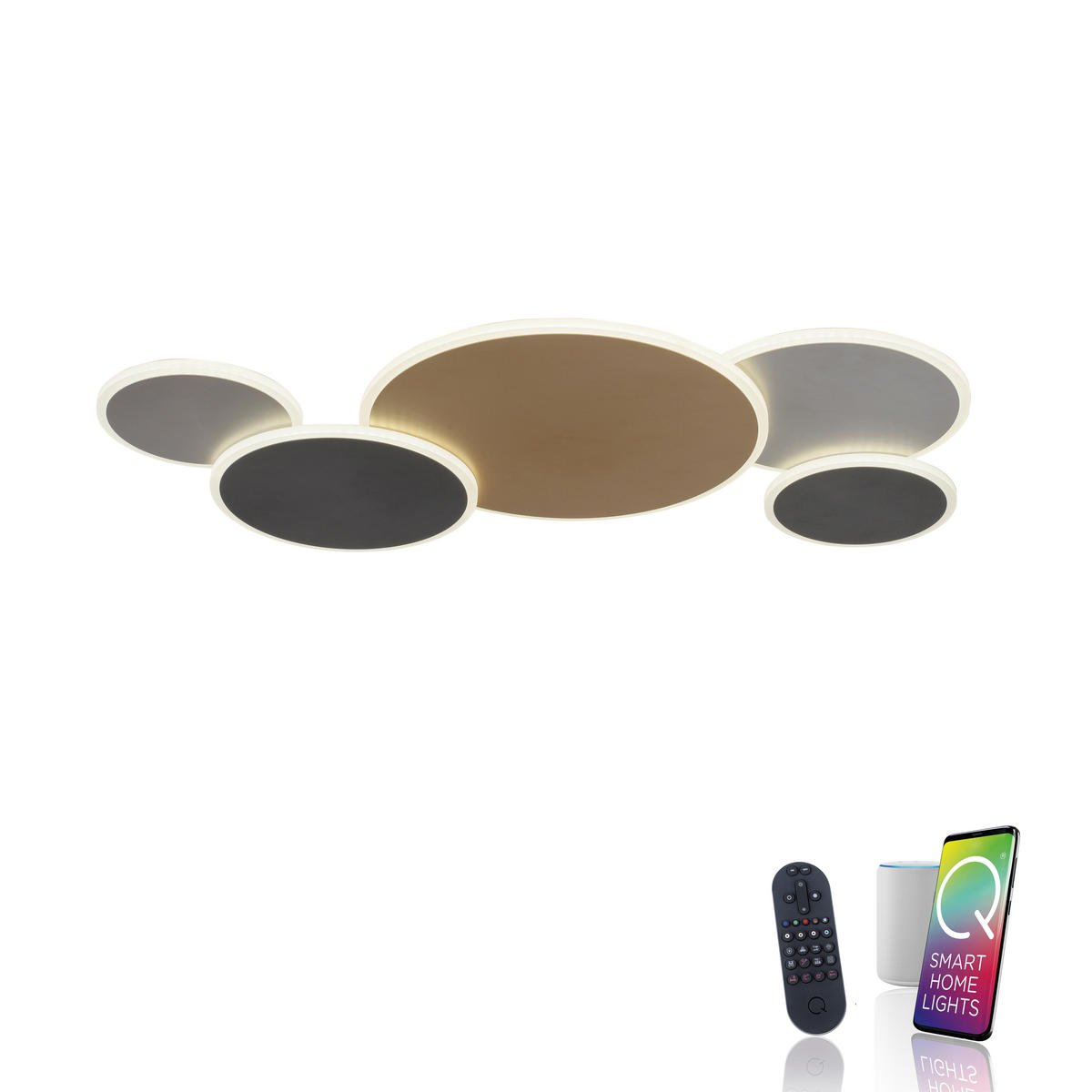 LED-DECKENLEUCHTE Q-Piato 85/50,5/6,5 cm   - Design, Metall (85/50,5/6,5cm) - Paul Neuhaus