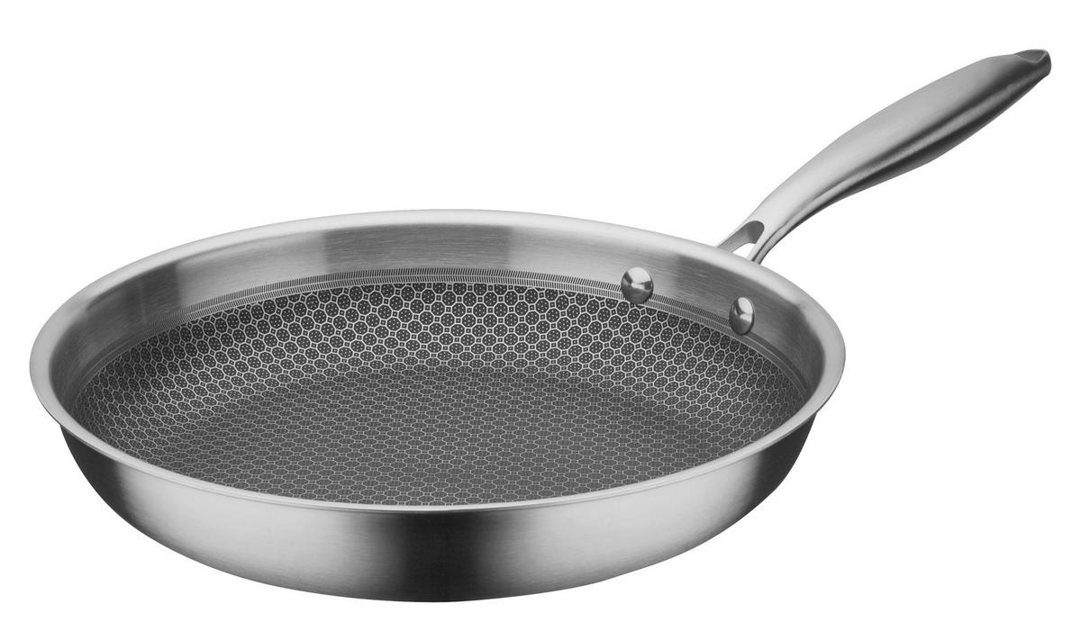 BRATPFANNE INOXXA BLACK Vitaflon® Quarzit Beschichtung 28 cm  - Edelstahlfarben, Basics, Metall (28cm) - GSW