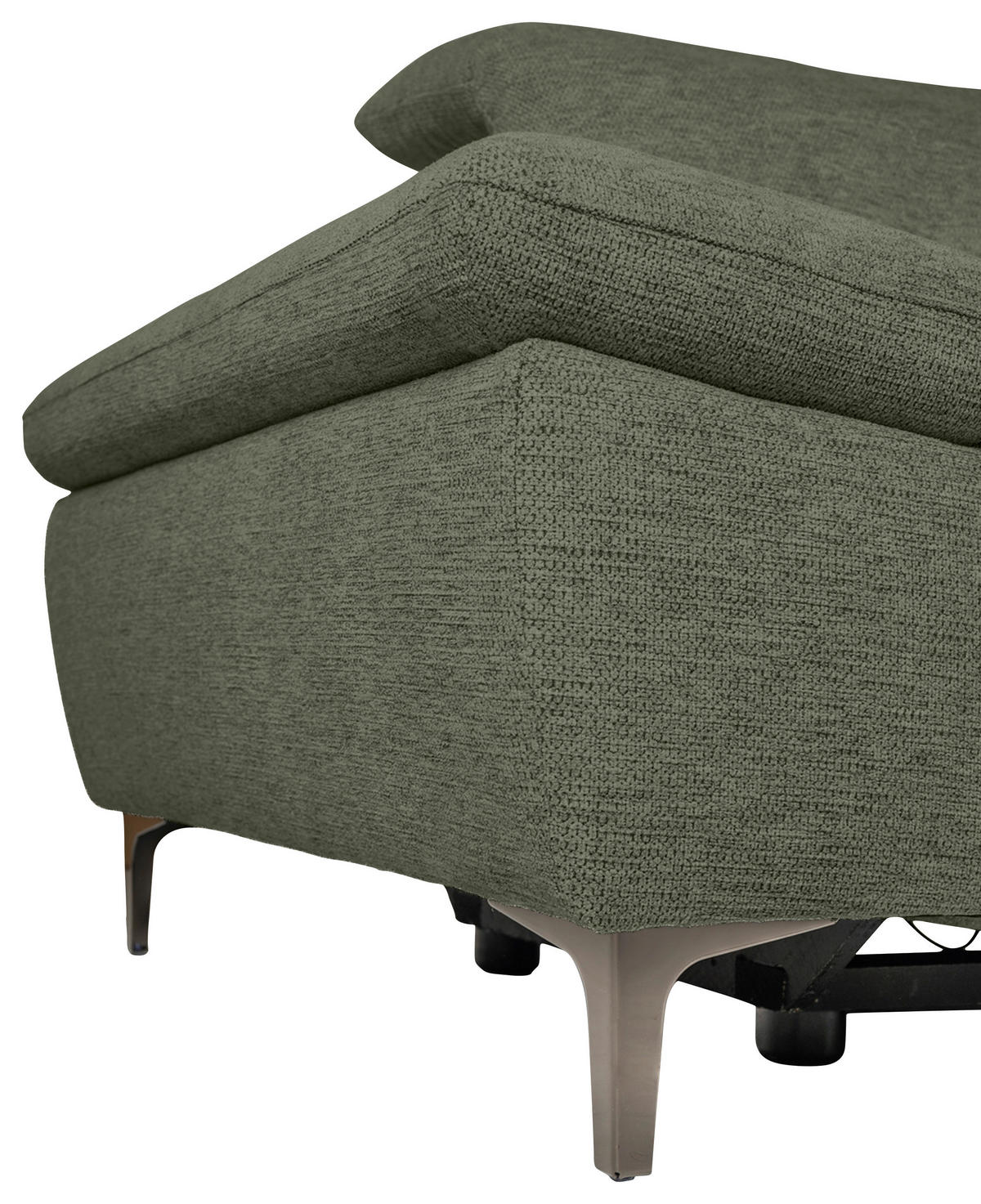 ECKSOFA Dunkelgrün Webstoff  - Dunkelgrün/Schwarz, KONVENTIONELL, Textil/Metall (288/225cm) - Carryhome