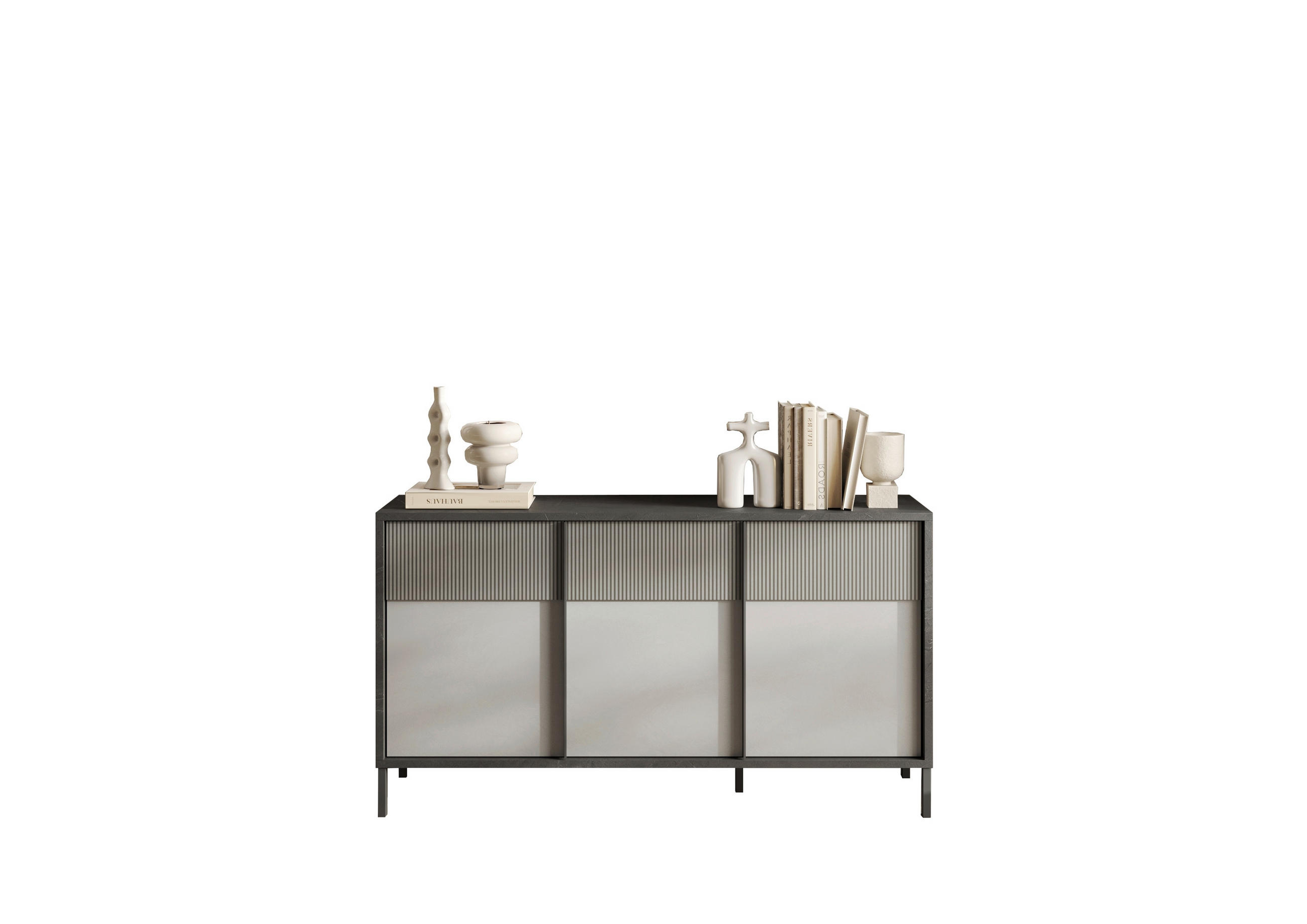 SIDEBOARD Anthrazit, Grau  156/86/40 cm  - Anthrazit/Grau, MODERN, Holzwerkstoff/Metall (156/86/40cm) - Carryhome